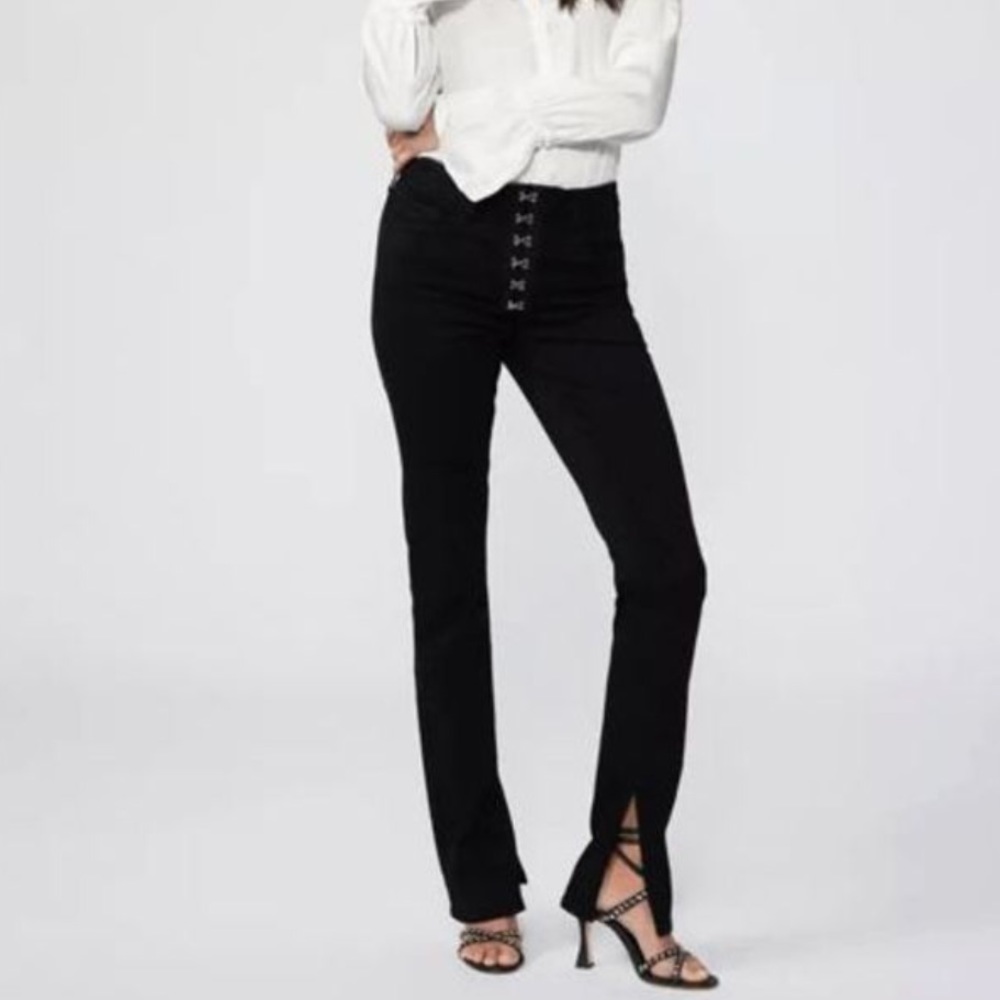 Paige Constance‎ Black Skinny Hook Bar Pants